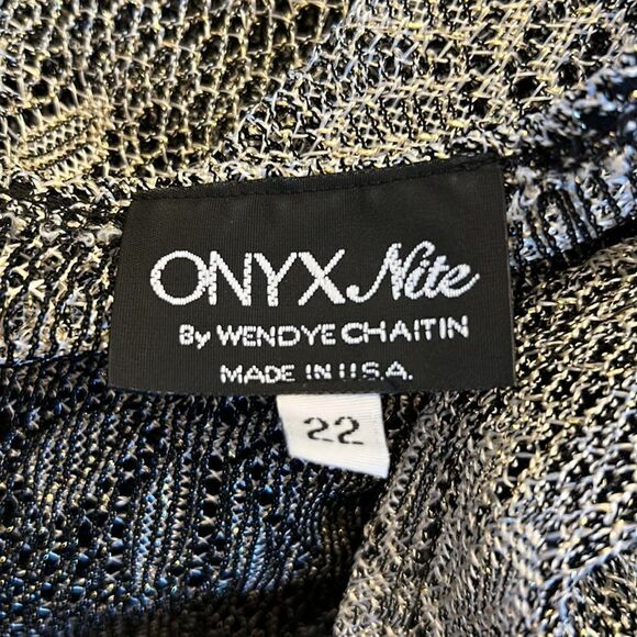 Onyx Nite gold floral shimmer open jacket Size 22 EUC - Picture 8 of 8